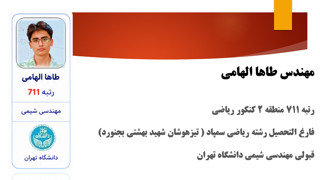 طاها الهامی - رتبه 711